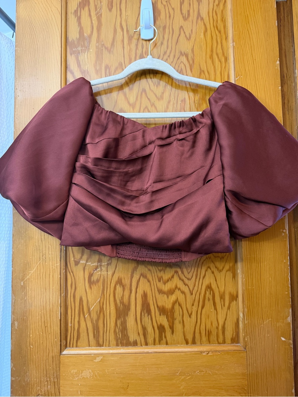 NWT Express Terracotta Puff Sleeve Crop Top Small S
